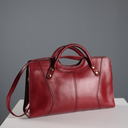 Sac vintage en cuir rouge