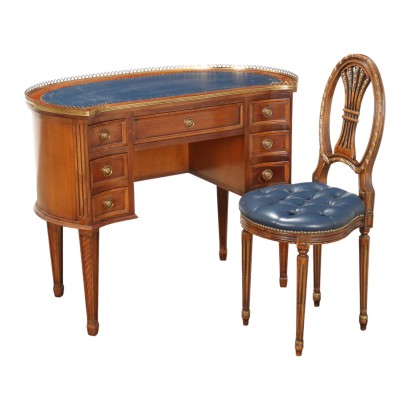 Bureau en forme de haricot avec chaise de style