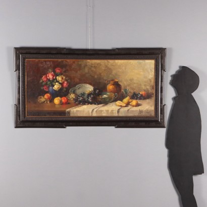 Peinture de Mario Salimbeni, Composition avec fleurs et fruits, Mario Salimbeni, Mario Salimbeni, Mario Salimbeni, Mario Salimbeni
