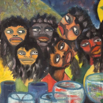 Malangatana Painting,The Last Supper,Malangatana Ngwenya,Malangatana Ngwenya,Malangatana Ngwenya,Malangatana Ngwenya