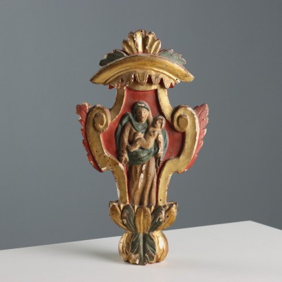 Processional Stick Finale Eclectic Style Lacquered Wood XIX Century