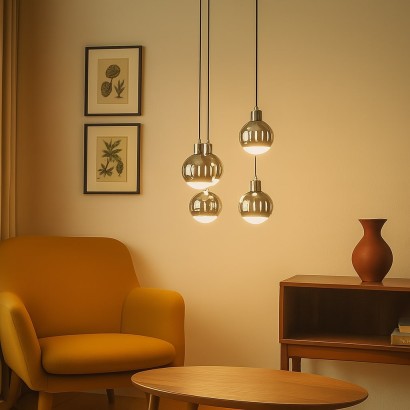 Lampada anni '60 a quattro lu