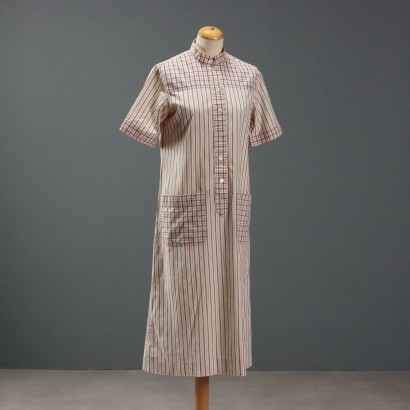 Céline Paris Robe Chemisier Vintage Coton Taille M/L Années 70