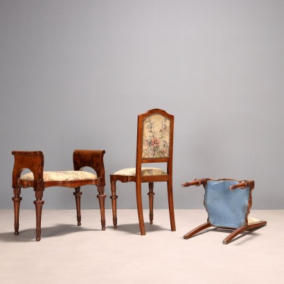 Pair of chairs and bench