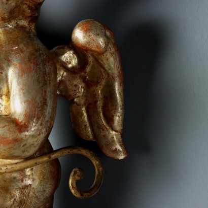 Pair of wall lamps, Pair of wooden wall lamps