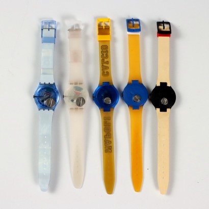 Group of 5 Swatch watches with Ca theme