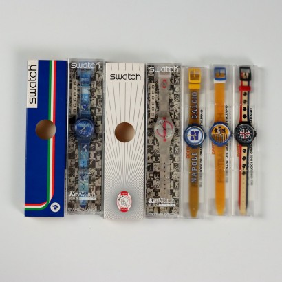 Group of 5 Swatch watches with Ca theme
