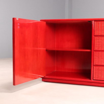 1980s Bamboo and Wicker Sideboard
