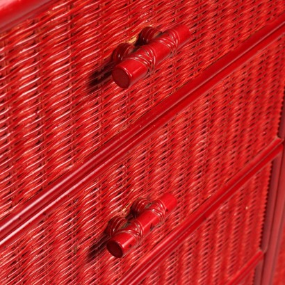 1980s Bamboo and Wicker Sideboard