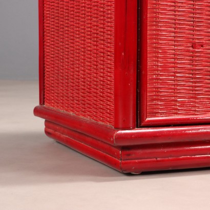 1980s Bamboo and Wicker Sideboard
