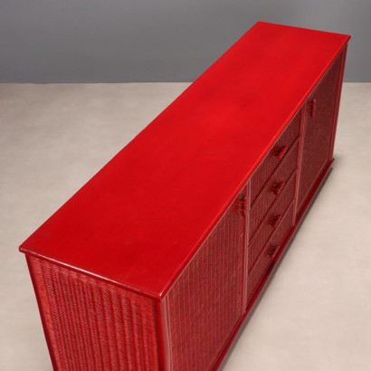 1980s Bamboo and Wicker Sideboard