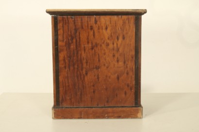 Cabinet model, mahogany veneer, two doors, inlaid fillets, ebony, briar interior, maple burl