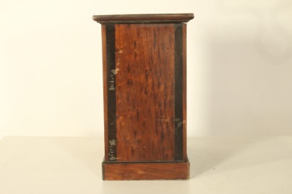 Cabinet model, mahogany veneer, two doors, inlaid fillets, ebony, briar interior, maple burl