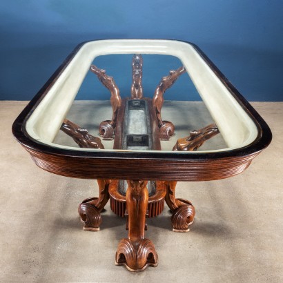 Modern antiques, designer modern antiques, table, modern antique table, modern antique table, Italian table, vintage table, 1960s table, 1960s design table, Sculptural Table by Borsani Vared Furniture