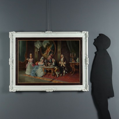 Painting by Antonio Zavaga, Genre Scene at Court, Antonio Zavaga, Antonio Zavaga, Antonio Zavaga
