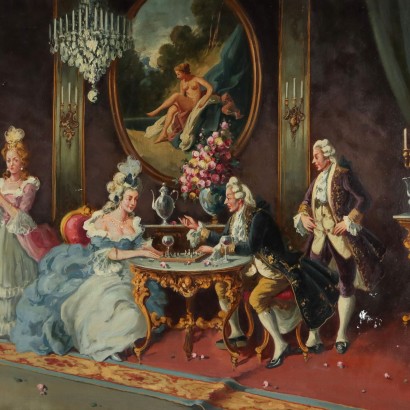 Painting by Antonio Zavaga, Genre Scene at Court, Antonio Zavaga, Antonio Zavaga, Antonio Zavaga