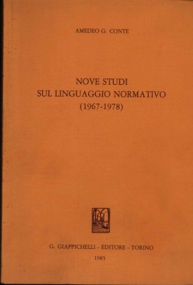 Nove studi sul linguaggio normativo (1967-1978)