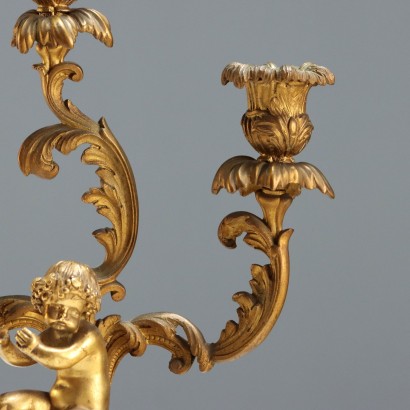 Paar vergoldete Bronze-Kandelaber
