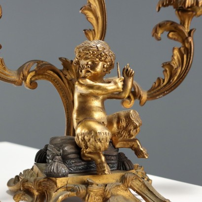 Paar vergoldete Bronze-Kandelaber