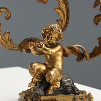 Paar vergoldete Bronze-Kandelaber