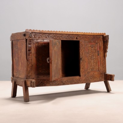 CREDENZA,Credenzino in Legno Esotico Intagliato