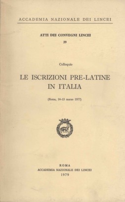 Le iscrizioni pre-latine in Italia