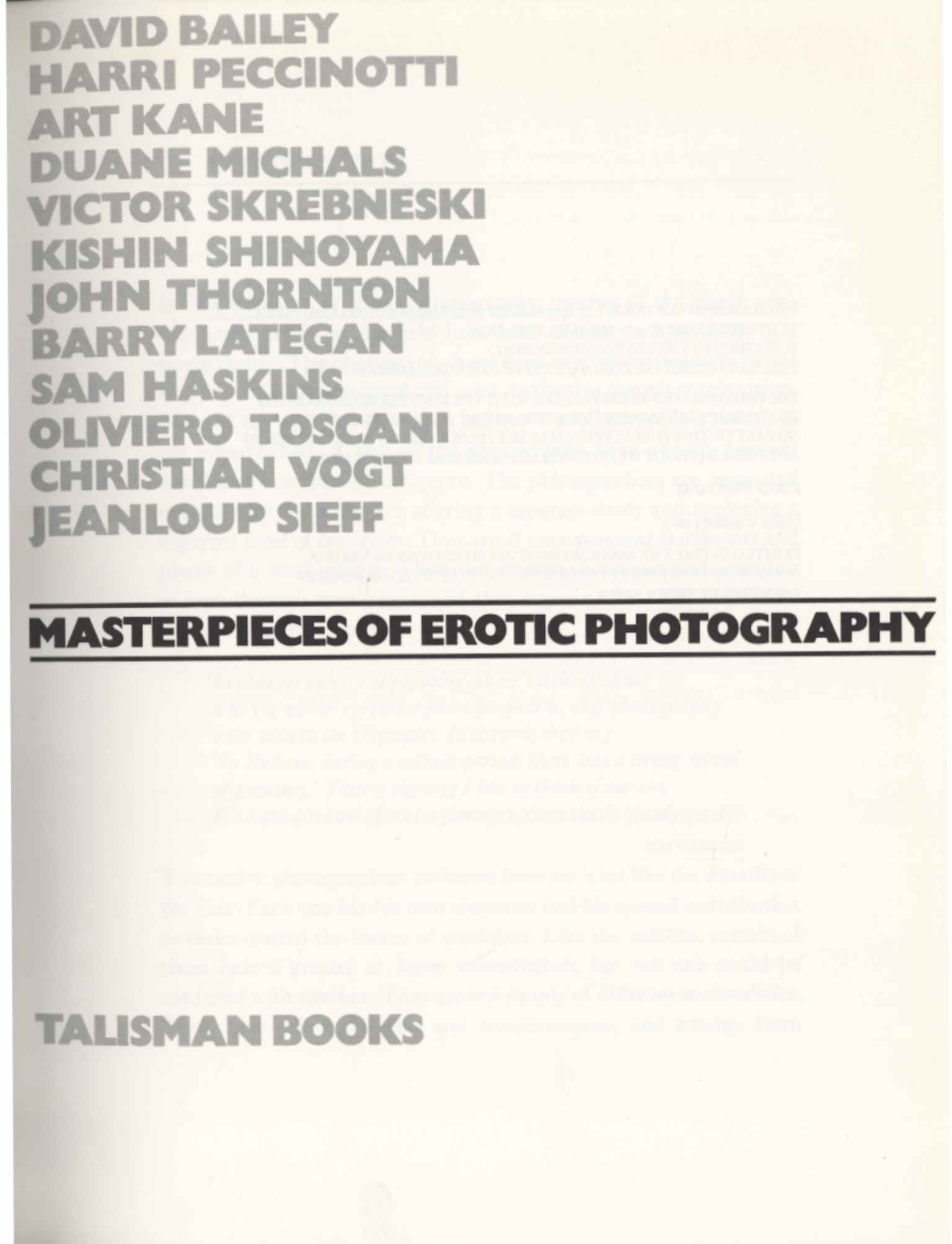 Masterpieces of Erotic Photography