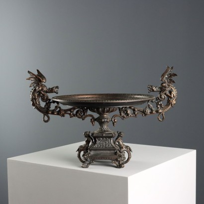Metal Centerpiece with Winged Dragons