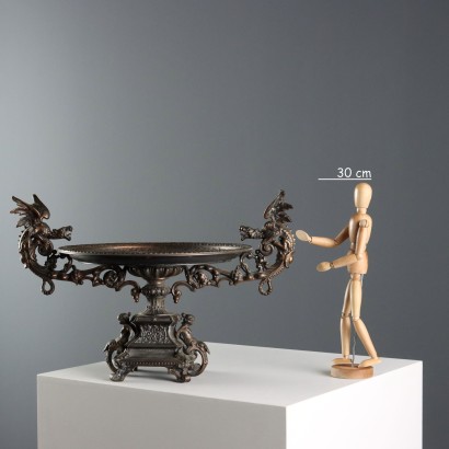 Metal Centerpiece with Winged Dragons