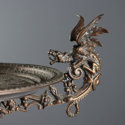 Metal Centerpiece with Winged Dragons