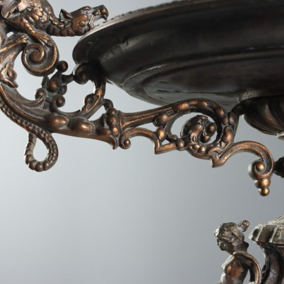Metal Centerpiece with Winged Dragons