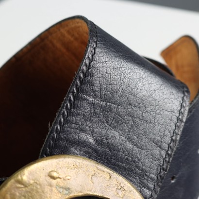 Cintura Vintage in Pelle Blu