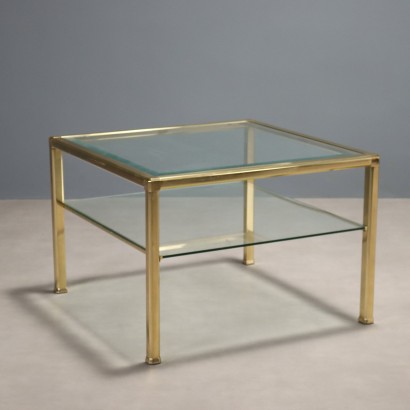 Couchtisch aus Messing und Glas, 1980er