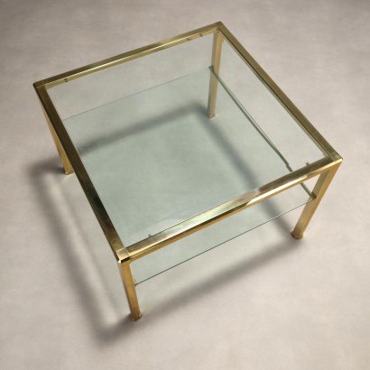 1980s Brass and Glass Coffee Table, 1980s Brass and Glass Coffee Table, 1980s Brass and Glass Coffee Table