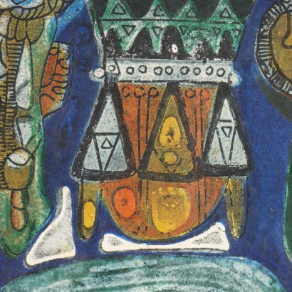 Plastografia di Bruce Onobrakpeya,Ogobesia (The minstrel) III, Bruce Obomeyoma Onobrakpeya, Bruce Obomeyoma Onobrakpeya, Bruce Obomeyoma Onobrakpeya