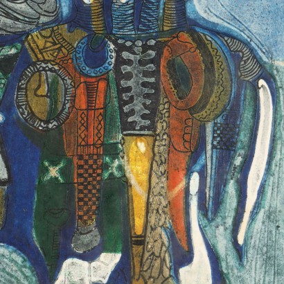 Plastografia di Bruce Onobrakpeya,Ogobesia (The minstrel) III, Bruce Obomeyoma Onobrakpeya, Bruce Obomeyoma Onobrakpeya, Bruce Obomeyoma Onobrakpeya