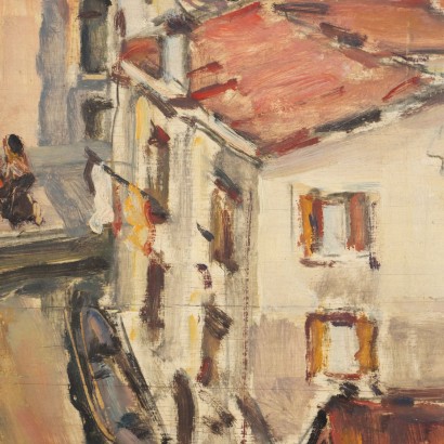 Dipinto di Rino Villa,Canale veneziano dall' alto,Rino Villa,Rino Villa,Rino Villa,Rino Villa,Rino Villa,Rino Villa