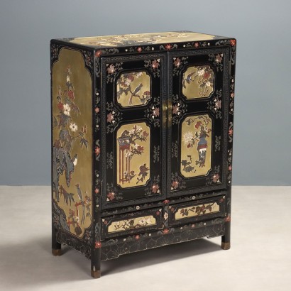 Antike Anrichte Chinoiserie Lackiertes Holz Italien des XX Jhs