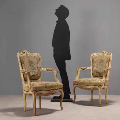 Coppia sedie,Coppia Sedie in Stile Barocchetto