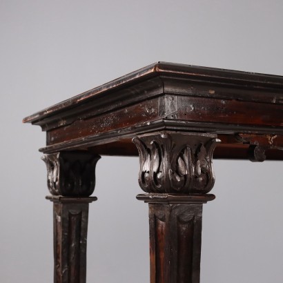 Eine Scagliola-Platte mit Tisch, Tisch aus ebonisiertem Nussbaumholz