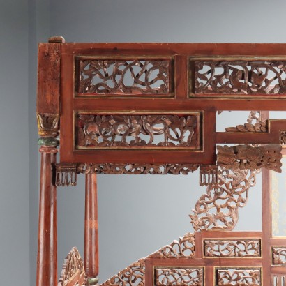 LETTO a BALDACCHINO,Letto a Baldacchino in Legno Esotico