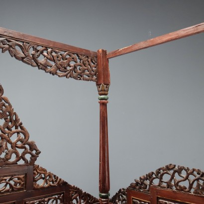 LETTO a BALDACCHINO,Letto a Baldacchino in Legno Esotico