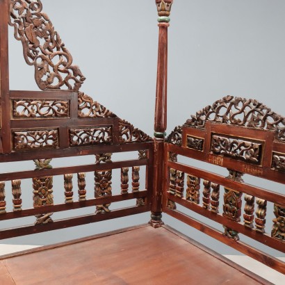LETTO a BALDACCHINO,Letto a Baldacchino in Legno Esotico