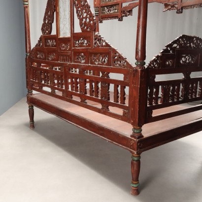 LETTO a BALDACCHINO,Letto a Baldacchino in Legno Esotico
