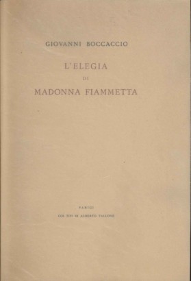 L'elegia di Madonna Fiammetta