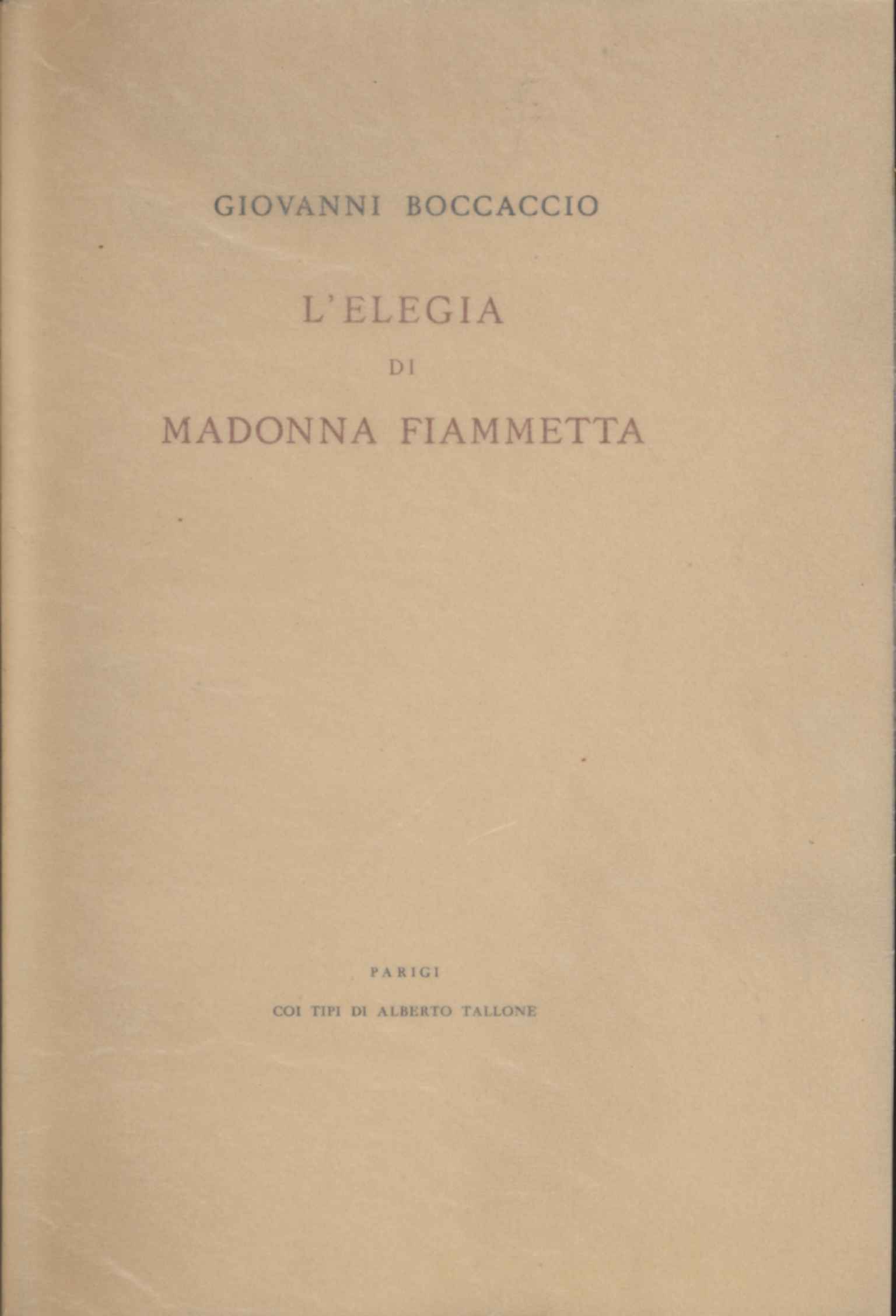 La elegía de Madonna Fiammetta