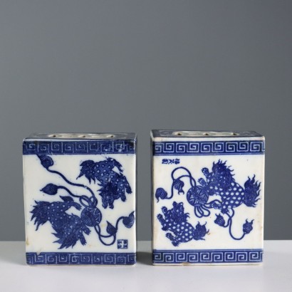Pair of Porcelain Opium Pillows