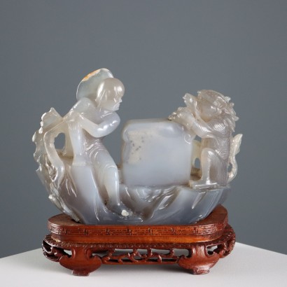 Lohan Figure in Agate Stone