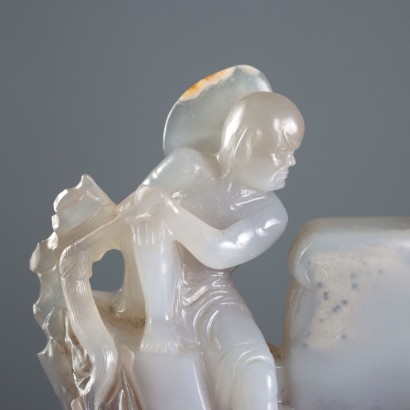 Lohan Figure in Agate Stone