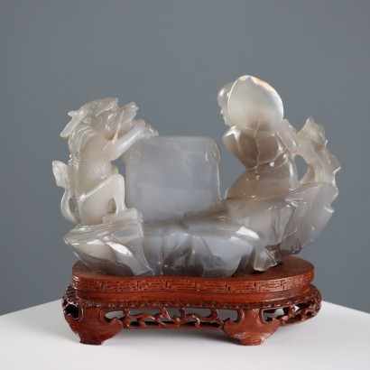 Lohan Figure in Agate Stone